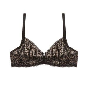 True&Co Gramercy Balconette Bra Black lace